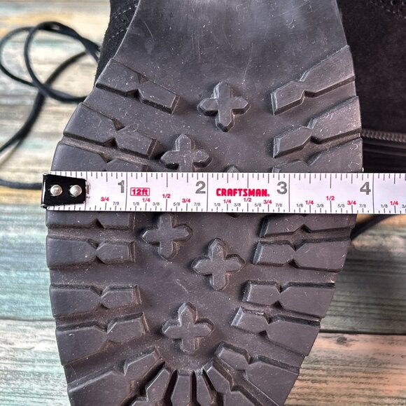 Eddie Bauer Vintage Ankle Boots Size 12M Black Suede Wingtip Lace Up Made In USA - Picture 11 of 14